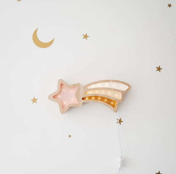 Shooting Star Wooden Lamp
