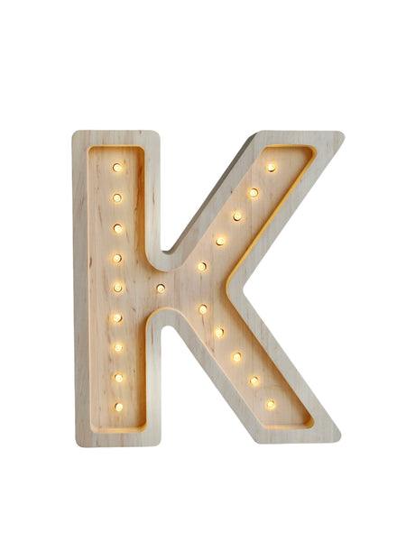 Letter K Wooden Lamp