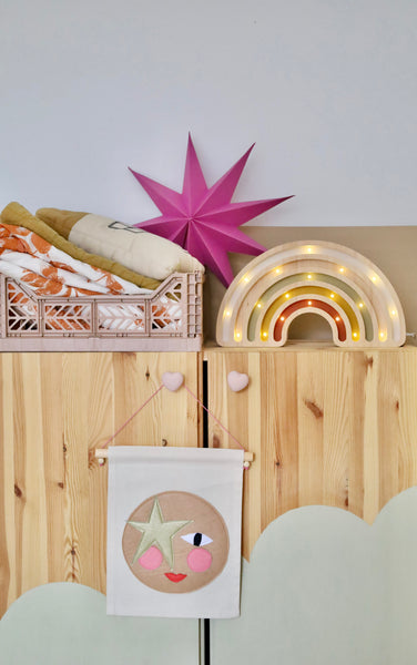 Rainbow Wooden Lamp -Large - Terracotta