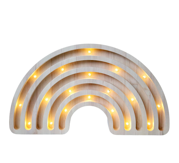 Rainbow Wooden Lamp -Large - Natural finish