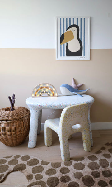 Wooden Lamp -Medium- Grey