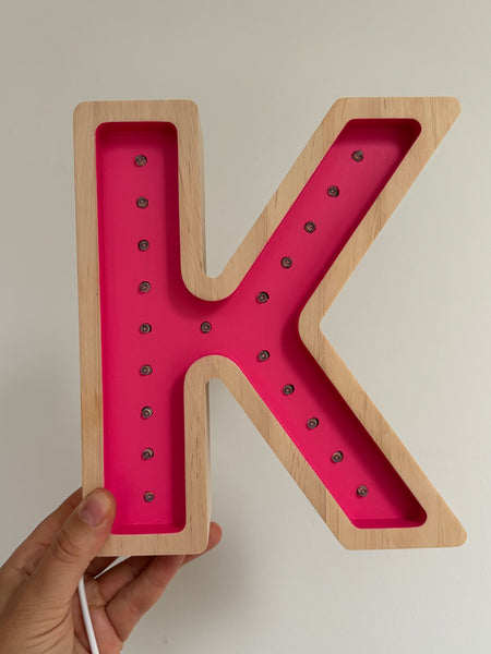 Letter K Wooden Lamp