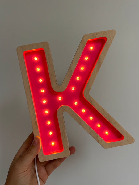 Letter K Wooden Lamp