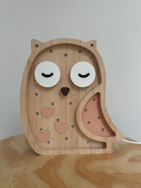 Owl Wooden Lamp