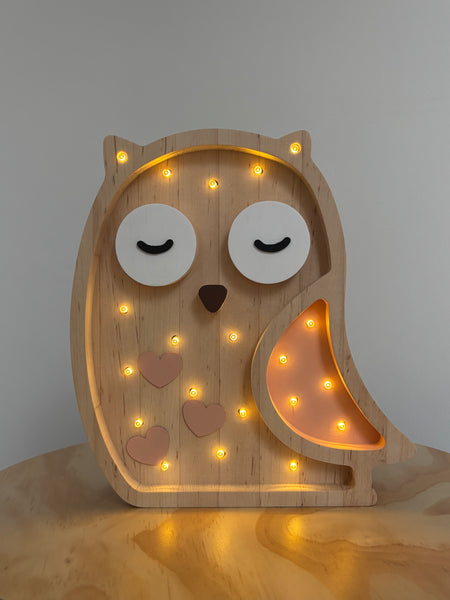 Owl Wooden Lamp
