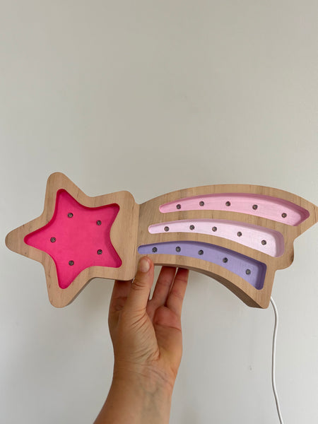 Shooting Star Wooden Lamp