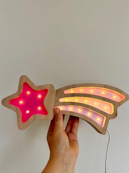 Shooting Star Wooden Lamp