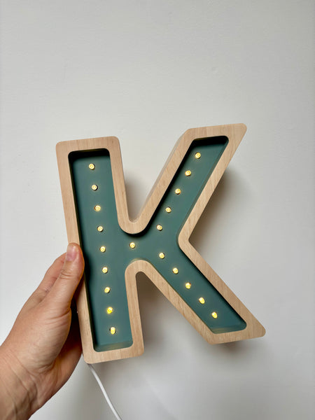 Letter K Wooden Lamp
