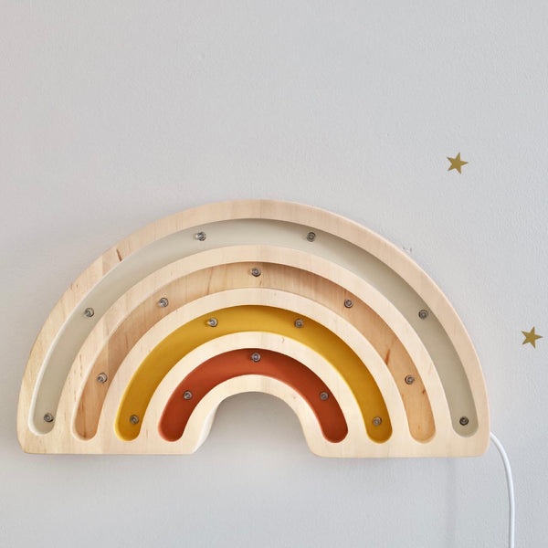 Rainbow Wooden Lamp -Medium- Terracotta