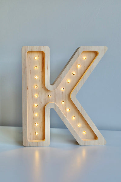 Letter K Wooden Lamp
